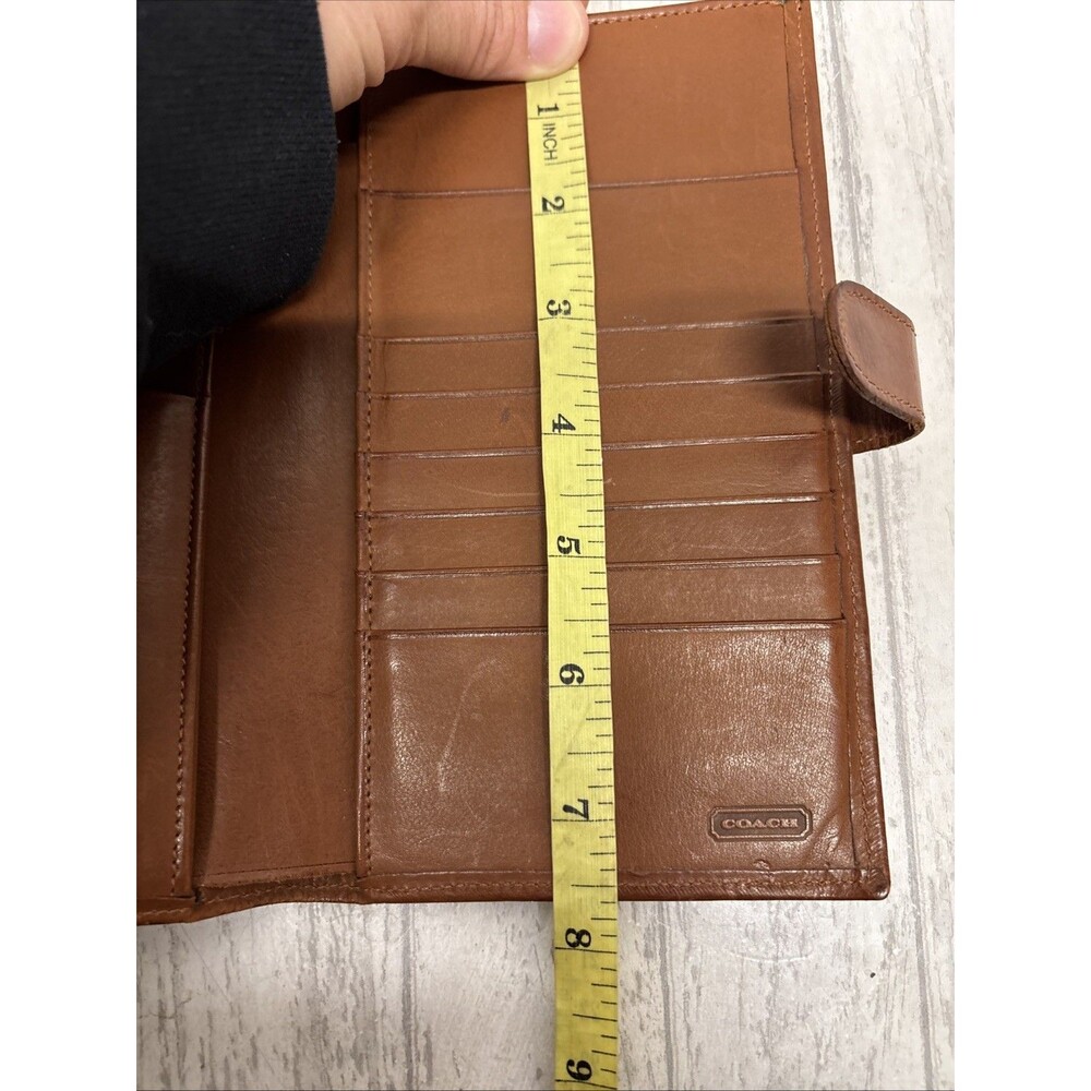 Vintage Brown Leather Coach Checkbook Wallet EUC - Picture 7 of 7